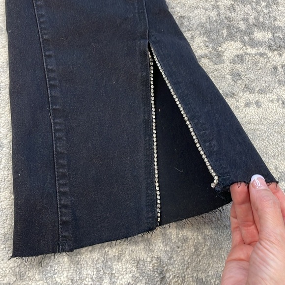 New BBJ High Rise Flare Leg Rhinestone Bling Slit Night Out Sz 30 - Picture 9 of 13